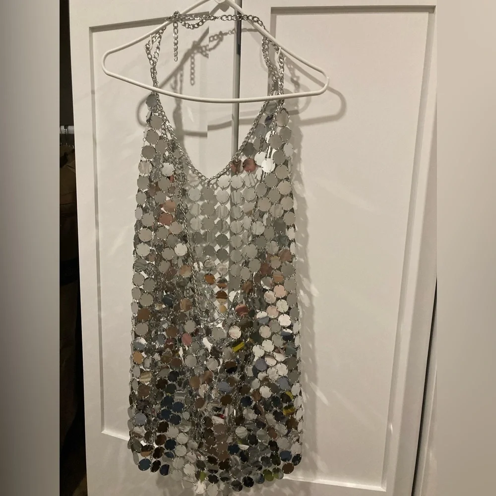 Large Sequin Silver Dress - Picture 2 of 3